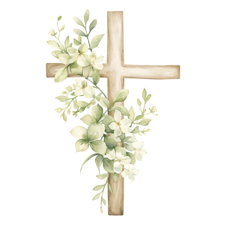 Cruz decorativa con flores