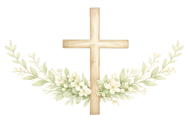 Cruz con ramas de olivo
